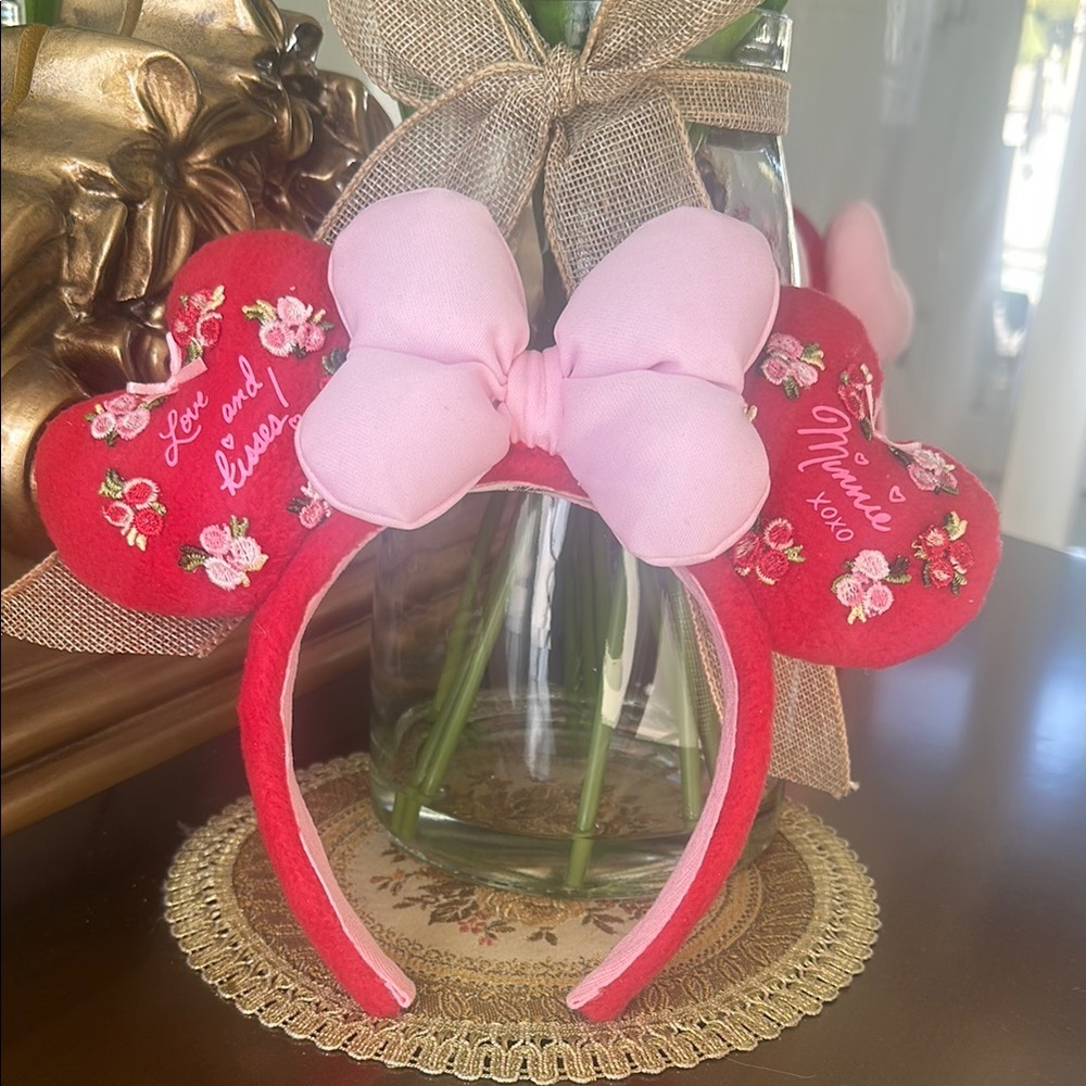 Disney Red and Pink Minnie Mouse Ears Headband. New condition.